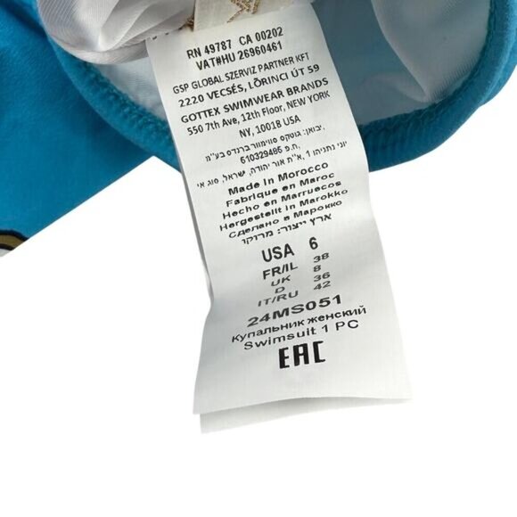 NWT GOTTEX Modern Shades One Shoulder Women's Swimsuit Size 6 Multicolor + Flaw - Picture 4 of 7